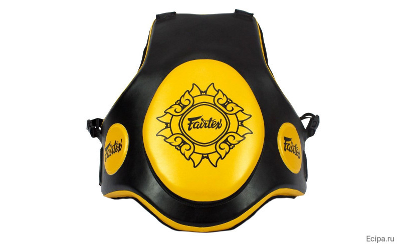 Защитный жилет тренера из Таиланда Fairtex TV2 black yellow