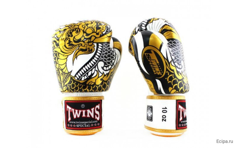 Боксерские перчатки Twins Special FBGVL3-52 Dragon white 10 oz
