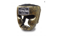 Боксерский шлем Top King Gold / Black "Snake Edition" Head Guard M