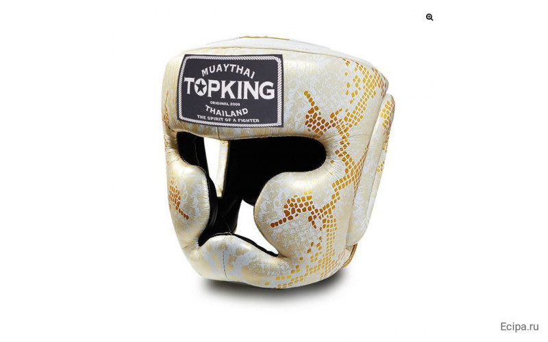 Боксерский шлем Top King Gold / White Snake Edition Head Guard M