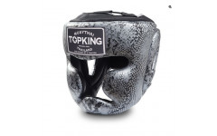 Боксерский шлем Top King Silver / Black "Snake Edition" Head Guard L