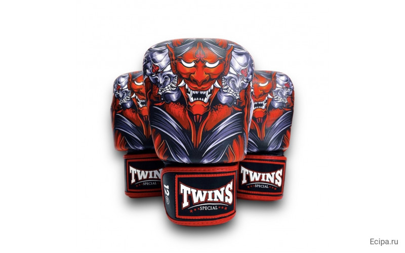 Боксерские перчатки Twins FBGVL3-58 (Кабуки) red 16 oz